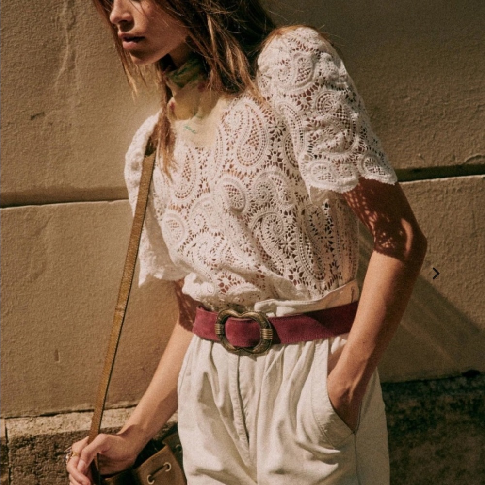 Sezane Limona Blouse. White. Size 34F/2US